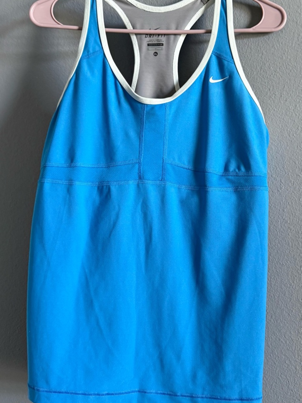 Nike Blue Racerback Athletic Tank with White Trim size XL